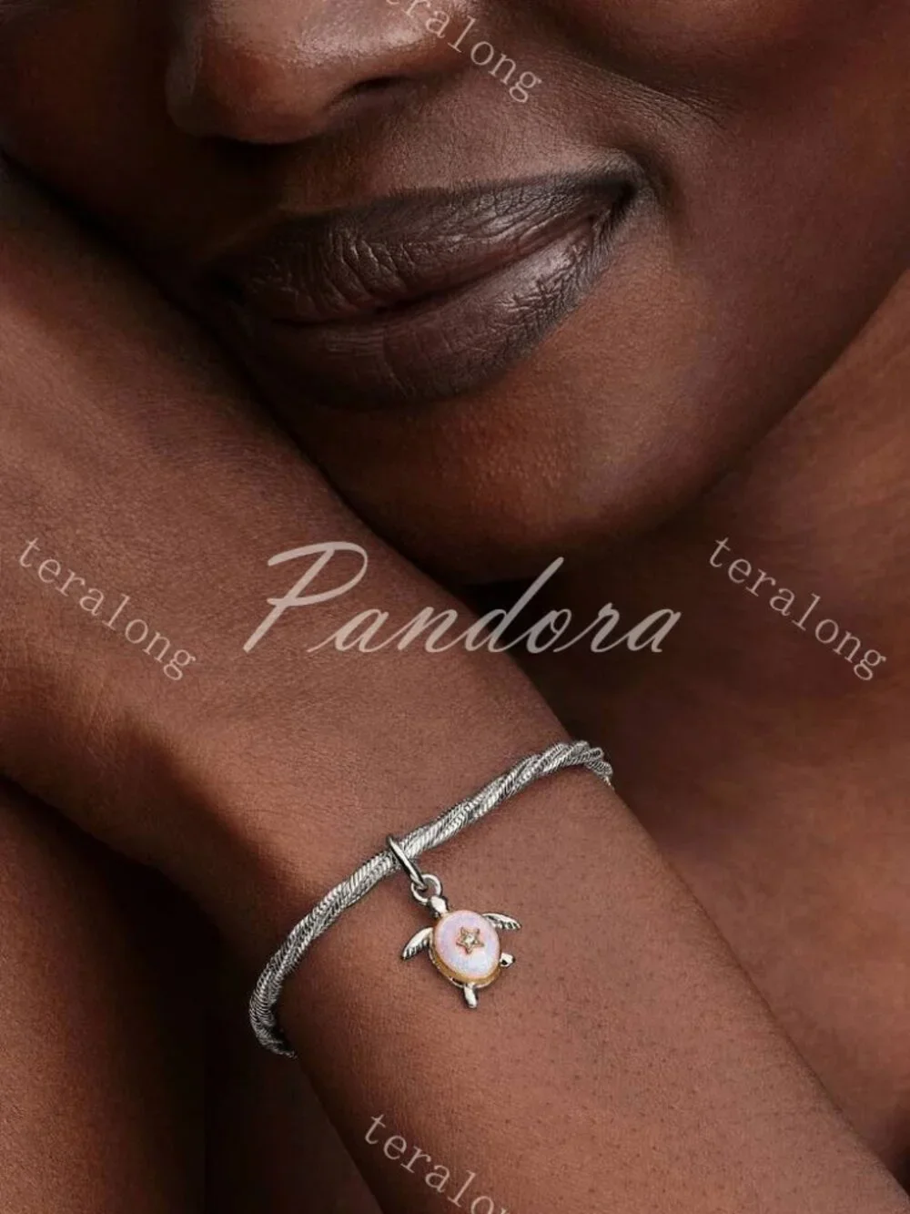 Pandora 2026 Pink Sea Turtle Lab-grown Diamond Dangle Charm